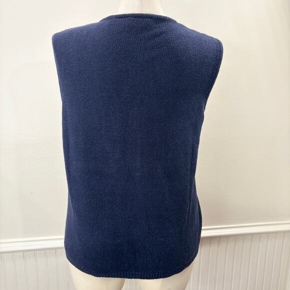 Capacity Vintage Plus Size 1X Cardigan Sweater Vest Teddy Bear Winter Christmas - Picture 2 of 16